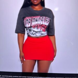 Melanie Micro Mini Skirt -Red